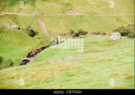 Bergerie à comment Gill sur le Pennine Way près de Keld, North Yorkshire, Angleterre, dans le Yorkshire Dales National Park Banque D'Images