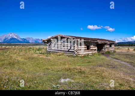 Grand Tetons Montagnes à Cunningham Cabin historic area de Grand Tetons National Park dans le Wyoming, à la fin de l'été. Banque D'Images