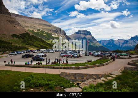 Centre d'accueil de Logan Pass dans le parc national des Glaciers du Montana. Banque D'Images