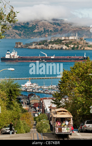 Cable Cars de San Francisco Municipal Railway California Etats-Unis d'Amérique ( l'île d'Alcatraz ) Banque D'Images