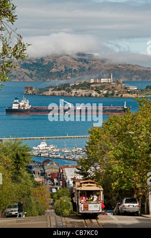 Cable Cars de San Francisco Municipal Railway California Etats-Unis d'Amérique ( l'île d'Alcatraz ) Banque D'Images