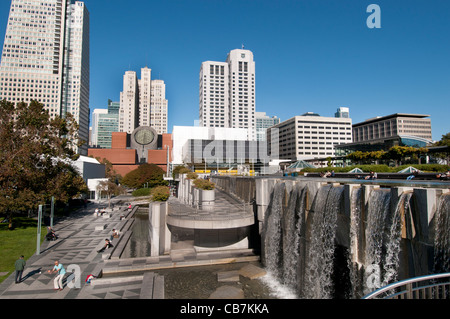 Les jardins Yerba Buena centre culturel parcs publics 3-4 Mission et Folsom rues centre-ville de San Francisco California USA Banque D'Images