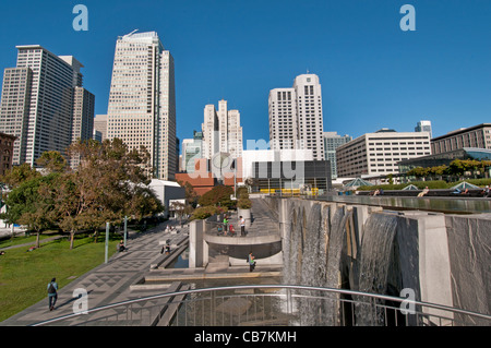 Les jardins Yerba Buena centre culturel parcs publics 3-4 Mission et Folsom rues centre-ville de San Francisco California USA Banque D'Images