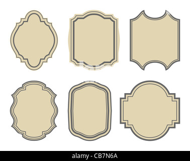 Ensemble d'autocollants, illustration vintage frames - vector Banque D'Images