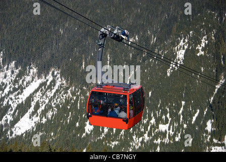 Scène alpine avec la télécabine, près de Whistler Banque D'Images