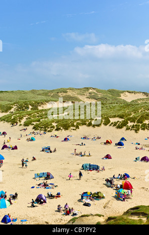 Baie de Holywell, Cornwall, UK Banque D'Images