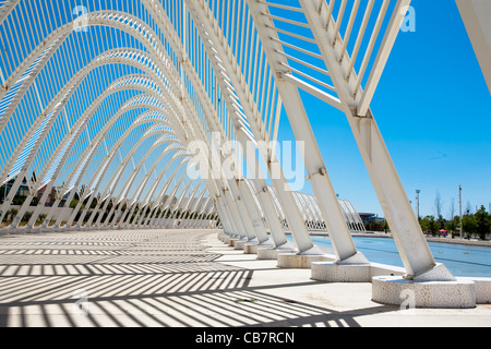 Les chefs d'œuvre de l'architecture de Santiago Calatrava OAKA Sports Centre, à Athènes, Grèce du Nord Banque D'Images