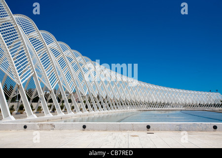 Les chefs d'œuvre de l'architecture de Santiago Calatrava OAKA Sports Centre, à Athènes, Grèce du Nord Banque D'Images