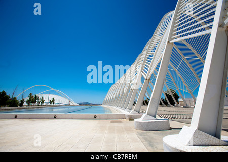 Les chefs d'œuvre de l'architecture de Santiago Calatrava OAKA Sports Centre, à Athènes, Grèce du Nord Banque D'Images