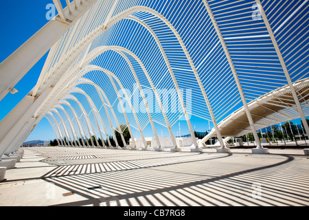 Les chefs d'œuvre de l'architecture de Santiago Calatrava OAKA Sports Centre, à Athènes, Grèce du Nord Banque D'Images