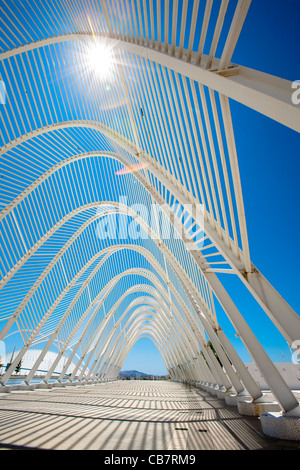 Les chefs d'œuvre de l'architecture de Santiago Calatrava OAKA Sports Centre, à Athènes, Grèce du Nord Banque D'Images