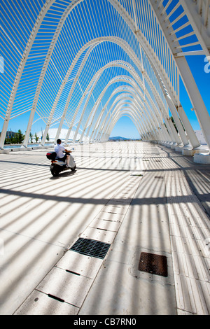 Les chefs d'œuvre de l'architecture de Santiago Calatrava OAKA Sports Centre, à Athènes, Grèce du Nord Banque D'Images