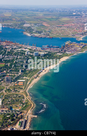 Vue aérienne d'Odessa sur la mer Noire, Odessa, Ukraine Banque D'Images