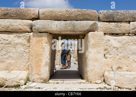 Hagar Qim, Temple : entrée principale Banque D'Images