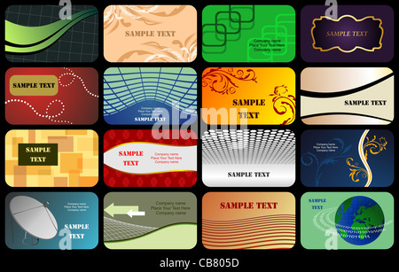 Différents modèles de cartes d'affaires ensemble. Vector Banque D'Images