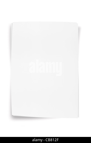 Feuille de papier blanc avec Clipping Path Banque D'Images