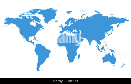 World Map with Clipping Path Banque D'Images