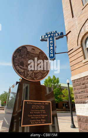 Alabama, Birmingham, seizième Street Baptist Church, site de 1963 attentat dimanche matin où quatre jeunes filles sont mortes Banque D'Images