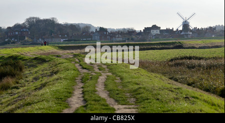 Le CLAJ marais et moulin Banque D'Images