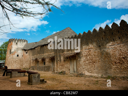 Le Fort de l'Ile de pate Siyu Lamu, Kenya Banque D'Images