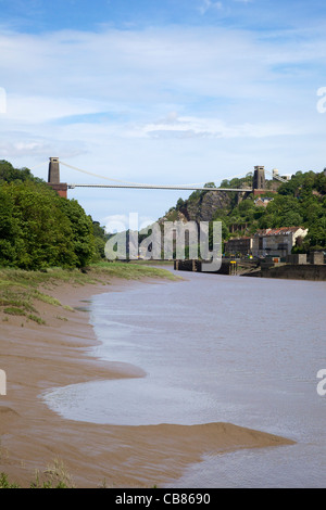 Clifton Suspension Bridge enjambant la Gorge d'Avon, conçu par Isambard Kingdom Brunel, Avon, Bristol Banque D'Images