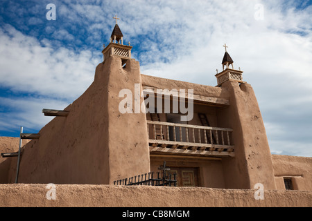 Église de Las Trampas, New Mexico, USA. Banque D'Images
