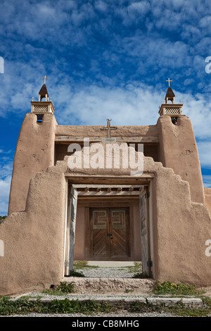 Église de Las Trampas, New Mexico, USA. Banque D'Images