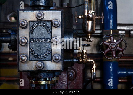 Moteur de pompage des eaux usées en tandem, ancienne station de pompage, Cambridge, Royaume-Uni Banque D'Images