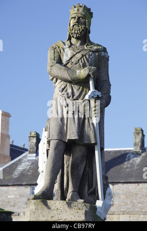 Roi Robert la statue de Bruce sur l'esplanade du château de Stirling, Écosse, Royaume-Uni Banque D'Images