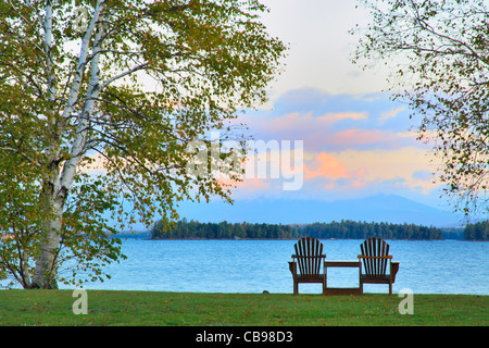 Cinq lacs, Sunrise Lodge, Lake, South Twin Millinocket, Maine, États-Unis Banque D'Images