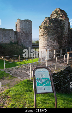 Château Blanc, un 11e siècle Norman Motte et forteresse de Baileys, Gwent, Monmouthshire, Wales, UK Banque D'Images