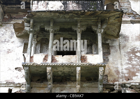 Détail architectural sur un vieux bâtiment dans l'Ambre. Rajasthan . L'Inde Banque D'Images