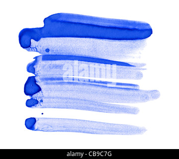 Сlose d'eau les traits de couleur Peinture sur fond blanc Banque D'Images