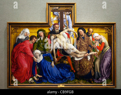 Les dépôts, Descente de croix, Rogier van der Weyden, vers 1435, Museo Nacional del Prado, Madrid, Espagne, Banque D'Images