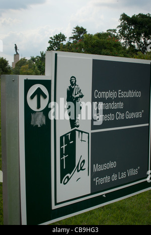 Signe pour le mausolée de Che Guevara à Santa Clara Banque D'Images