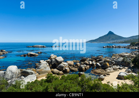 Littoral au sud de Camps Bay -Lions Head en arrière-plan- Cape Town Afrique du Sud Banque D'Images