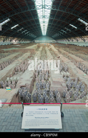 Fosse de l'armée de guerriers en terre cuite Numéro 1, Xi'an, province du Shaanxi, Chine, République populaire de Chine, l'Asie Banque D'Images