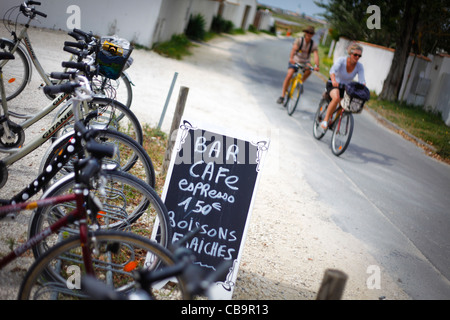 Randonnée à vélo en Île de Ré Banque D'Images