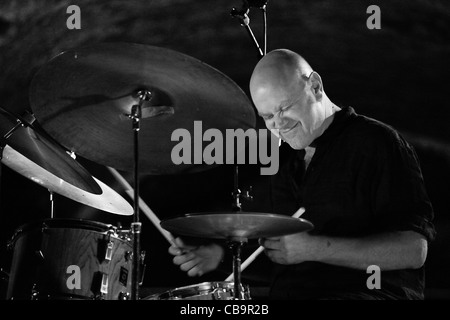 Roberto Gatto et son groupe de jazz effectuer à Monte Compatri (Rome) Banque D'Images