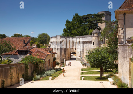 Chateau gateway à Bourdeilles, Dordogne, France Banque D'Images