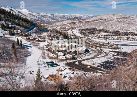 Snow Park de la surface de base, Deer Valley Resort, Park City, Utah. Banque D'Images