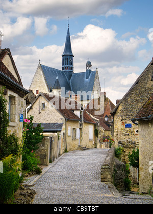 Village, France - vieille rue et maisons dans le joli village de Montresor dans la vallée de la Loire, France Banque D'Images