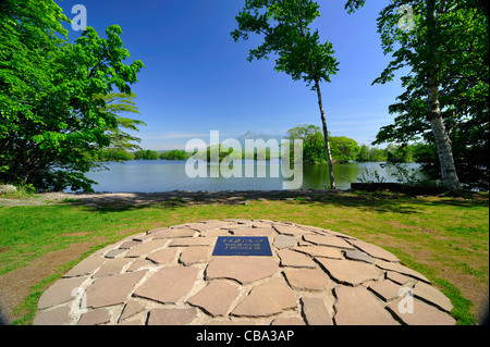 Monument d'un millier de vents à Onuma Parc, Nanae, Hokkaido, Japon Banque D'Images