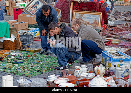 Scène d'un marché de rue de Bruxelles Banque D'Images