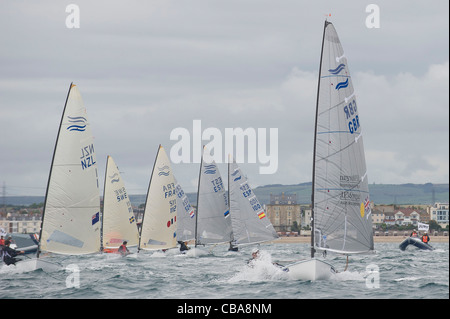 13.08.2011 Weymouth, Angleterre. Weymouth et Portland International Regatta. Action de la dernière journée de l'Olympique de Londres 2012 Banque D'Images