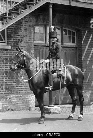 Une guerre Grreat cavalier britannique Hussar, monté avec l'épée. Banque D'Images