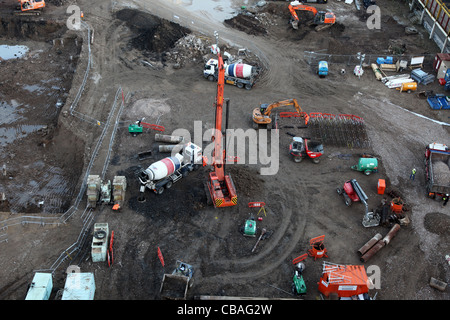 Bird's eye view of a building site Banque D'Images