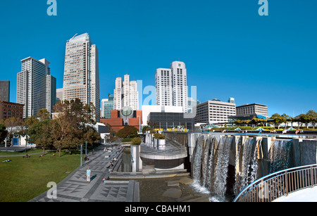 Les jardins Yerba Buena centre culturel parcs publics 3-4 Mission et Folsom rues centre-ville de San Francisco California USA Banque D'Images