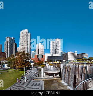 Les jardins Yerba Buena centre culturel parcs publics 3-4 Mission et Folsom rues centre-ville de San Francisco California USA Banque D'Images