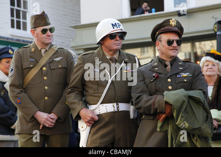 Reconstitution de l'ARMÉE AMÉRICAINE NORTH YORKSHIRE PICKERING OFFICIERS 15 Octobre 2011 Banque D'Images